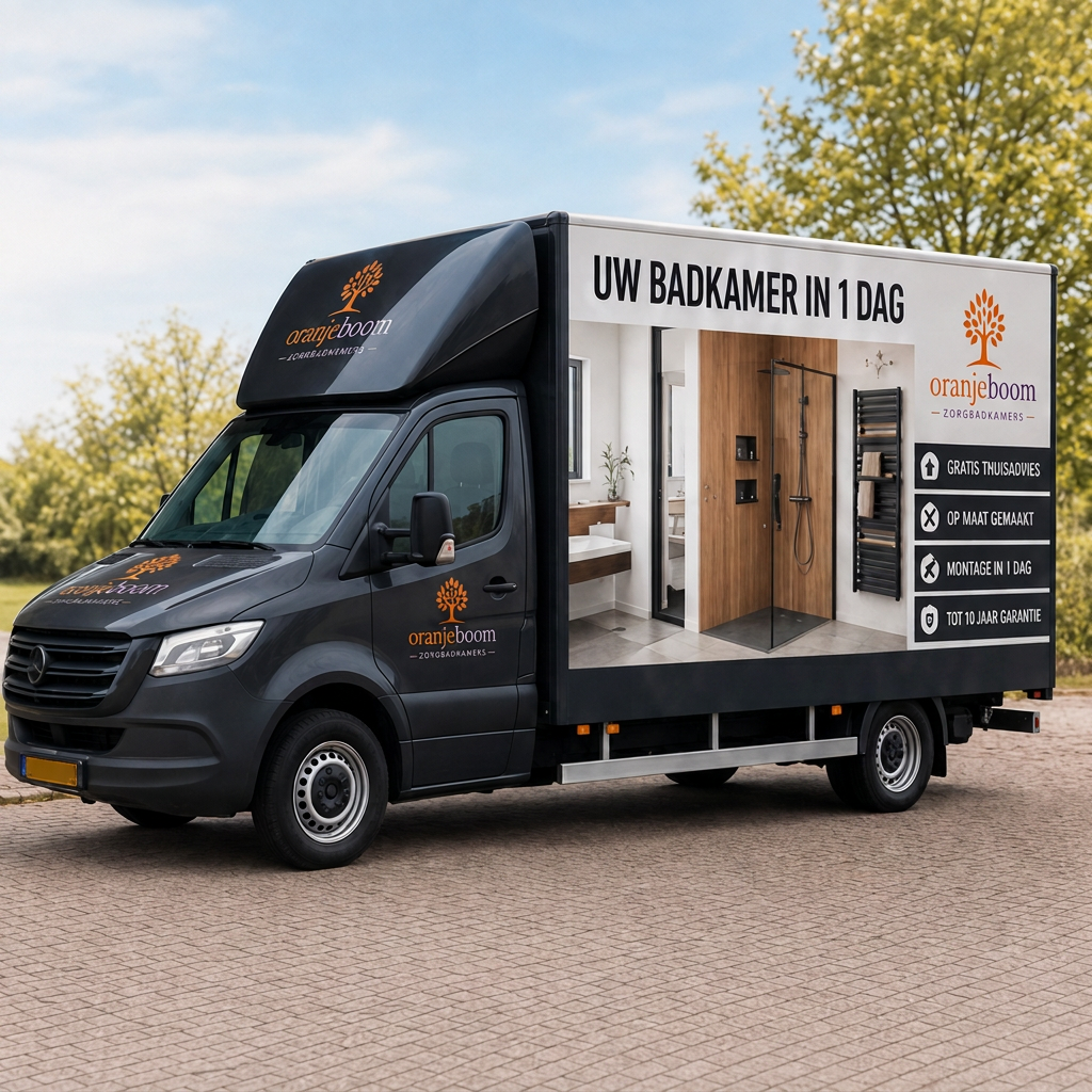 Mobiele showroom van Oranjeboom Zorgbadkamers