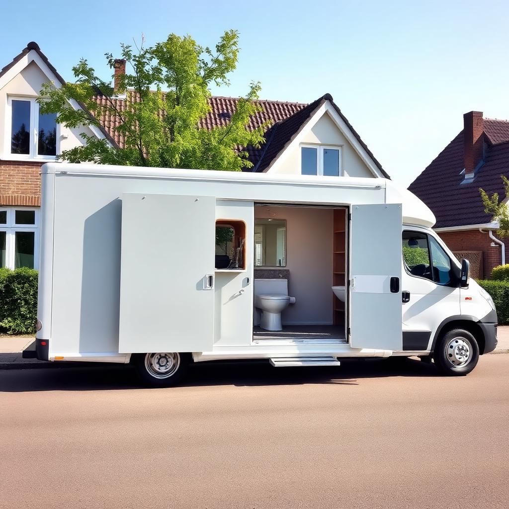 Mobiele showroom van Oranjeboom voor een Nederlands woonhuis